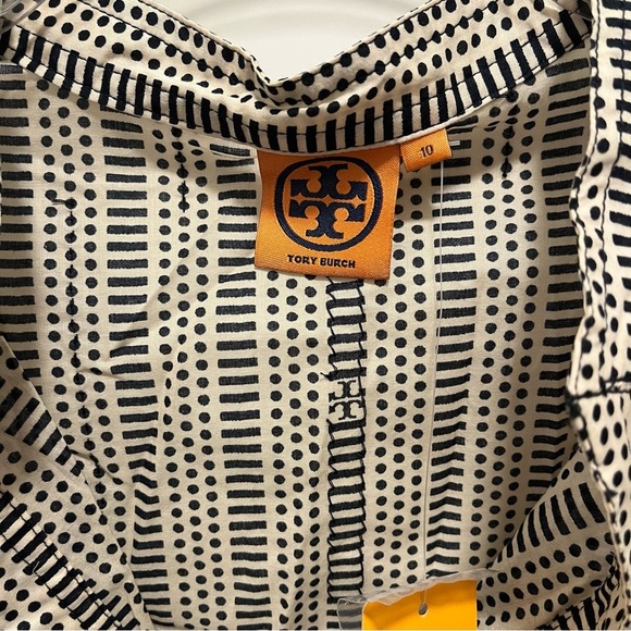 NWT Tory Burch Size 10 Stephanie Long Sleeve Tunic Cotton Blouse Khaki - Picture 6 of 8
